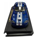 1:24 scale die-cast model White and Blue 1996 Dodge Viper GTS Coupe by Bburago