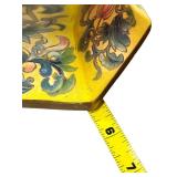 Famille Jaune Style Hexagonal Shaped Porcelain Vases, Yellow with Floral Designs, Lot of 2 Vases