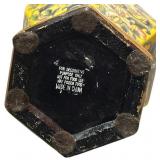 Famille Jaune Style Hexagonal Shaped Porcelain Vases, Yellow with Floral Designs, Lot of 2 Vases