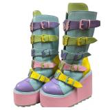 YRU Dune Butterfly Platform Boots - Pastel Colors Size 10
