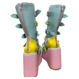 YRU Dune Butterfly Platform Boots - Pastel Colors Size 10