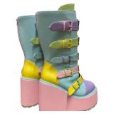 YRU Dune Butterfly Platform Boots - Pastel Colors Size 10