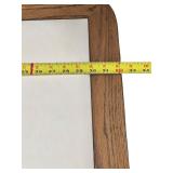 Mid-Century Oak and PU Leather Top, Folding Table