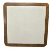 Mid-Century Oak and PU Leather Top, Folding Table