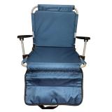 Folding Blue Stadium Chair with Armrests, Carrying Strap, and Spring-Loaded Hooks **BRAND NEW**