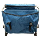 Folding Blue Stadium Chair with Armrests, Carrying Strap, and Spring-Loaded Hooks **BRAND NEW**