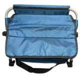 Folding Blue Stadium Chair with Armrests, Carrying Strap, and Spring-Loaded Hooks **BRAND NEW**