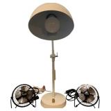 Table Adjustable Lamp and 2 Personal Fans