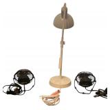 Table Adjustable Lamp and 2 Personal Fans