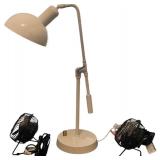 Table Adjustable Lamp and 2 Personal Fans