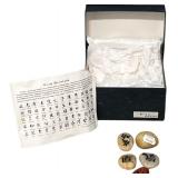 Kanji Symbol Engraved Stones Japanese Chinese Han Hanja Characters Feng Shui Zen Stone Polished Natural Beach Pebble Gift Set with Box
