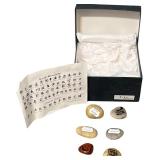 Kanji Symbol Engraved Stones Japanese Chinese Han Hanja Characters Feng Shui Zen Stone Polished Natural Beach Pebble Gift Set with Box