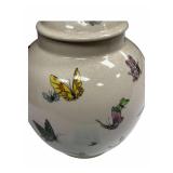 Beautiful Hand Painted Butterflies 8" X 12" Ginger Urn Vase