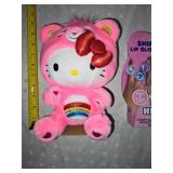 hello kitty lip gloss set and stuffy