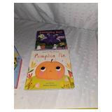 school bus toy and books