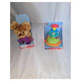 toy puppy and spin toy