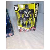 robot figure and toy car