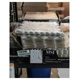 Bergamo Herringbone 12 in. x 12 in. x 10 mm Polished Marble Mesh-Mounted Mosaic Tile (56.4 sq. ft.)