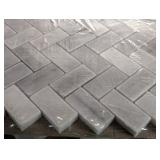 Bergamo Herringbone 12 in. x 12 in. x 10 mm Polished Marble Mesh-Mounted Mosaic Tile (56.4 sq. ft.)