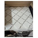Retro Bianco Arabesque 12 in. x 12 in. Glossy Porcelain Mesh-Mounted Mosaic Floor and Wall Tile (10.95 sq. ft.)