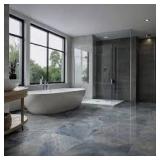 Aura Blue 24 in. x 48 in. Polished Porcelain Floor and Wall Tile (28 sq. ft.)