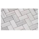 Bergamo Herringbone 12 in. x 12 in. x 10 mm Polished Marble Mesh-Mounted Mosaic Tile (56.4 sq. ft.)