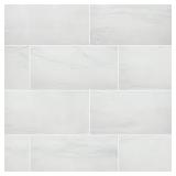 Alexandra White 12 in. x 24 in. Matte Porcelain Marble Look Floor and Wall Tile (48 sq. ft.)