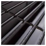 Porcetile Glossy Black 11.2 in. x 11.91 in. Stacked Porcelain Mosaic Wall and Floor Tile (9.3 sq. ft.)