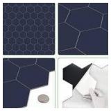 Big Hexagon 11.6 in. x 10.1 in. Blue Peel and Stick Backsplash Stone Composite Wall Tile (32.8 sq. ft.)