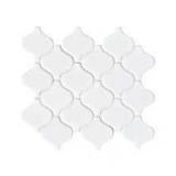 Retro Bianco Arabesque 12 in. x 12 in. Glossy Porcelain Mesh-Mounted Mosaic Floor and Wall Tile (10.95 sq. ft.)