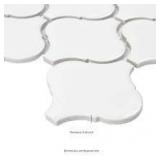 Retro Bianco Arabesque 12 in. x 12 in. Glossy Porcelain Mesh-Mounted Mosaic Floor and Wall Tile (10.95 sq. ft.)