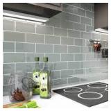 Light Gray 3 in. x 6 in. x 8 mm Glass Subway Tile (20 sq. ft.)