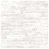 Arctic White Ledger Panel 6 in. x 24 in. Splitface Marble Wall Tile (85 sq. ft.)