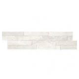 Arctic White Ledger Panel 6 in. x 24 in. Splitface Marble Wall Tile (85 sq. ft.)