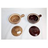 Set of 2 French USA Stoneware Soup Bowls with Lids