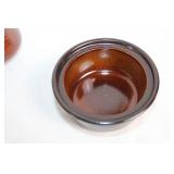 Set of 3 Stoneware Cups and Covered Bowl