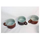 Set of 3 Stoneware Cups and Covered Bowl