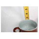 Set of 3 Stoneware Cups and Covered Bowl