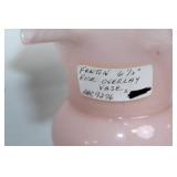 Fenton 6.5" Rose Overlay Glass Vase
