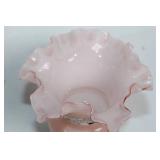 Fenton 6.5" Rose Overlay Glass Vase