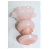 Fenton 6.5" Rose Overlay Glass Vase