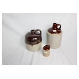 Set of 3 Vintage Stoneware Jugs - Red Wing and USA