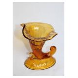 Set of Vintage Amber Glass Pitcher with Vases and Decorative Piece