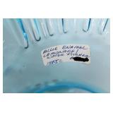 Blue Enamel Hand-Painted Lemonade Water Pitcher