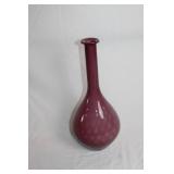 Vintage Murano Italy 16-Inch Art Glass Vase in Mauve