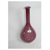 Vintage Murano Italy 16-Inch Art Glass Vase in Mauve