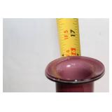 Vintage Murano Italy 16-Inch Art Glass Vase in Mauve