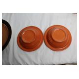 Set of 8 Red Wing Hearthstone and Hand-Painted Plates