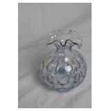 Vintage 1955 Fenton Blue Coin Dot Optic Pitcher