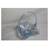 Fenton 8.5" Vela Blue Glass Basket